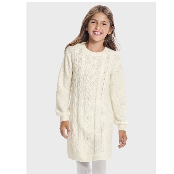 The Children’s Place Cream Sweater Dress Size Medium (7/8) NWT - Picture 1 of 9